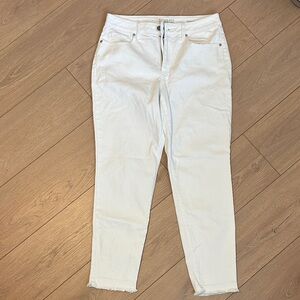 Rewash Women's Cropped White Jeans